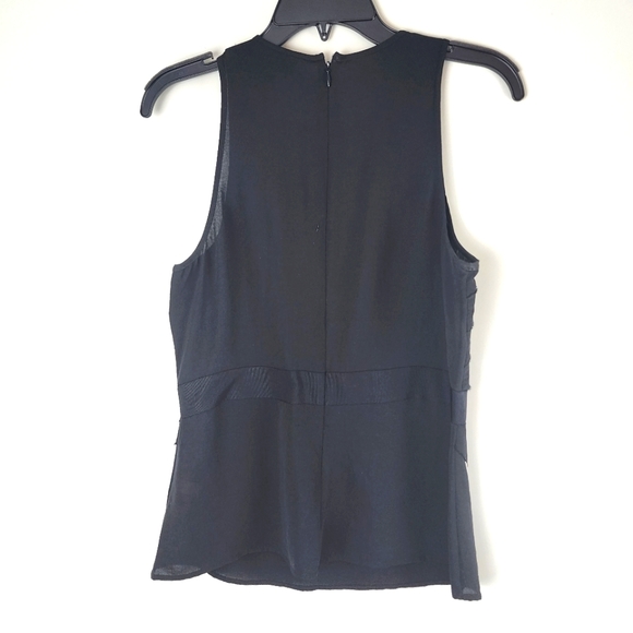 BANANA REPUBLIC WOMEN'S SLEEVELESS TIERED LAYER WAVE FRONT TOP SIZE 6 BLACK - Picture 3 of 10